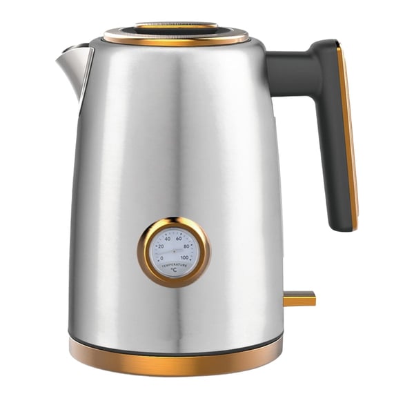 Electric Stainless Steel Kettle with Shiny Gold Finish