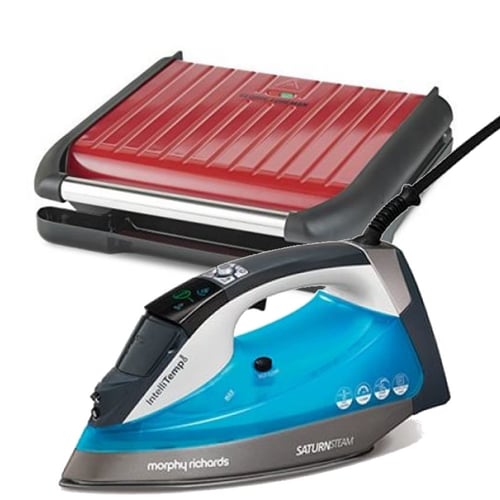מארז בית יוקרתי עם מגהץ דיגיטלי Morphy Richards וגריל בריאותי RUSSELL HOBBS