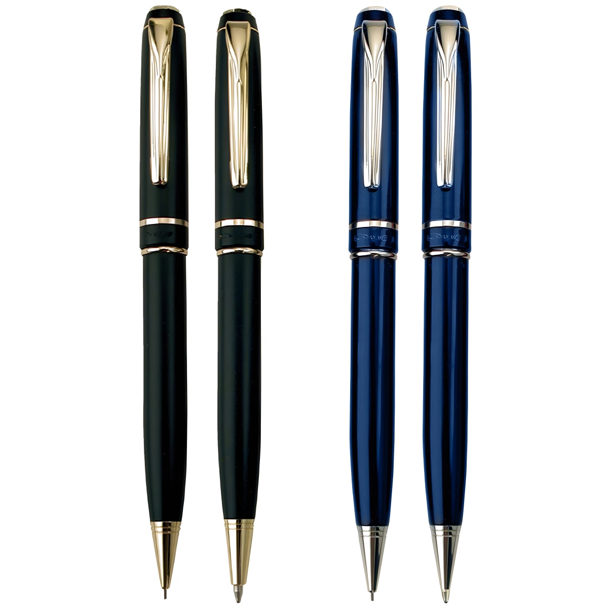 סט יוקרתי של עט כדורי ועיפרון מכני בצבע זהב