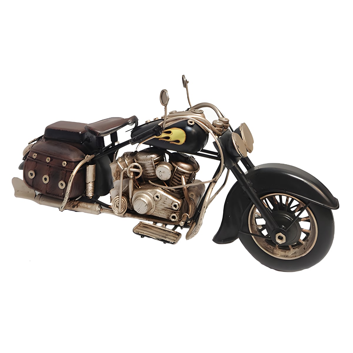 אופנוע קרוזר עתיק ממתכת בצבע שחור - פריט לאספנים