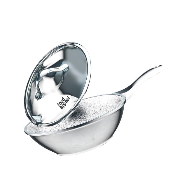 ווק שיש שחור 30 ס"מ עם מכסה - שלמות בבישול