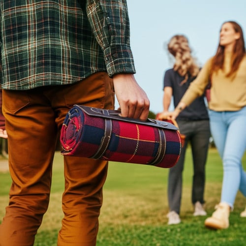 שמיכת אקריליק רכה עם מחזיק PVC