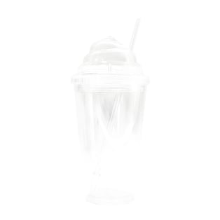 כוס שקופה מעוצבת עם מכסה קצפת