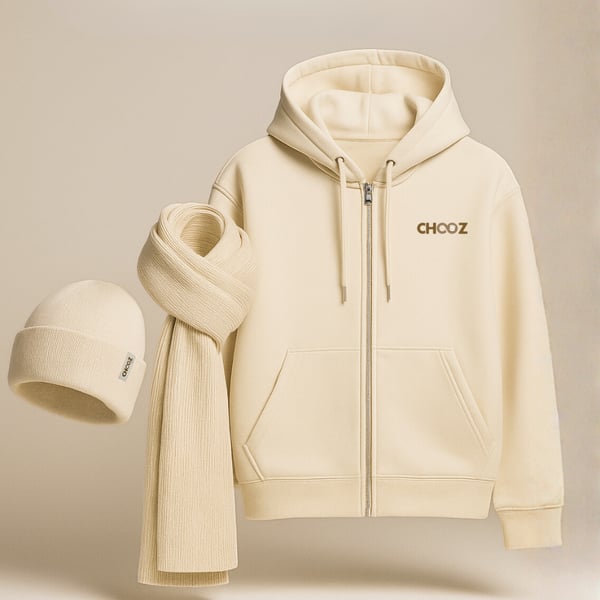 מארז חורפי הכולל קפוצ'ון פרימיום, כובע וצעיף