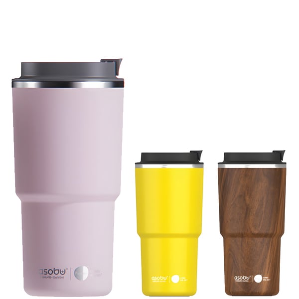 ספל תרמי נירוסטה 650 מ"ל עם ציפוי קרמי ומכסה למניעת נזילה מבית ASOBU