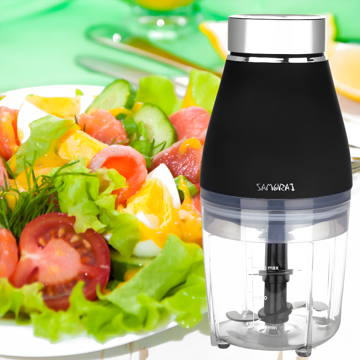 קוצץ מזון מקצועי עם 4 להבים מתוצרת SAMURAI