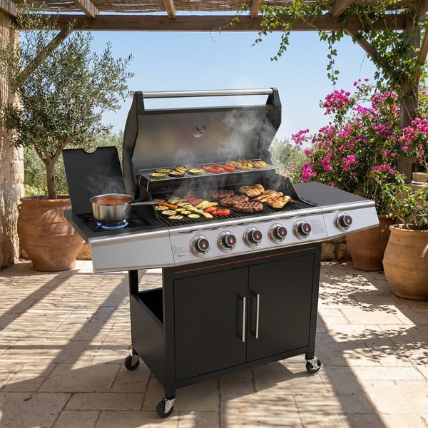 גריל גז 5 מבערים + כירת צד דגם Fireblaze