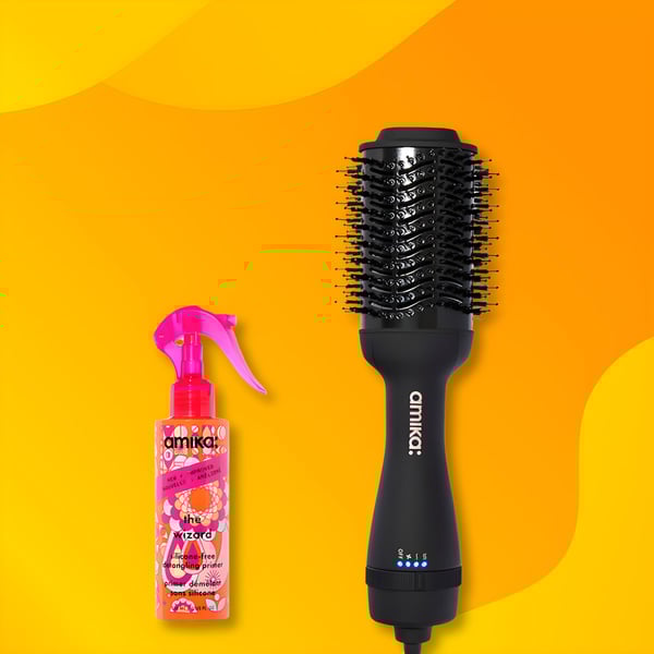 AMIKA Electric Blow Dryer Set with Brush and Detangler Spray