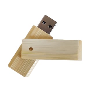 כונן פלאש אלגנטי מבמבו לבן בגודל מותאם