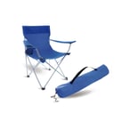 כיסא חוף מתקפל עם ידיות ופאוץ' כולל מקום לשתייה