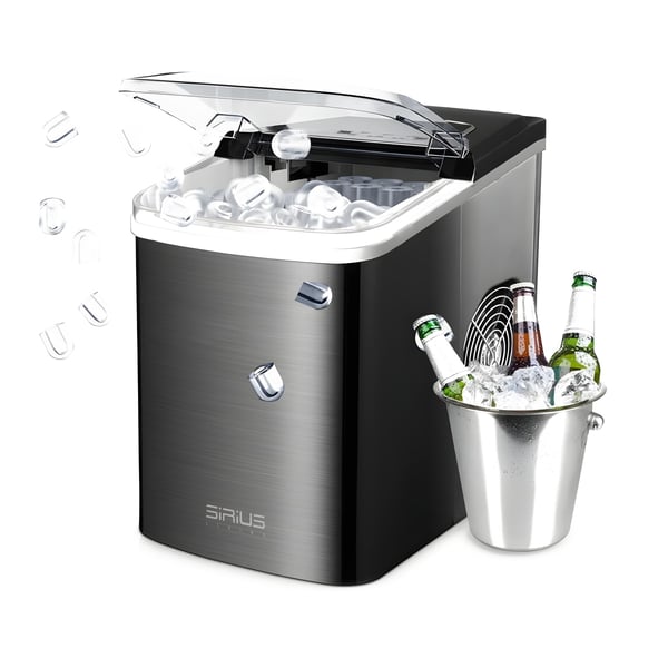 מכונת קרח מקצועית 2.2 ליטר עם גימור נירוסטה שחור