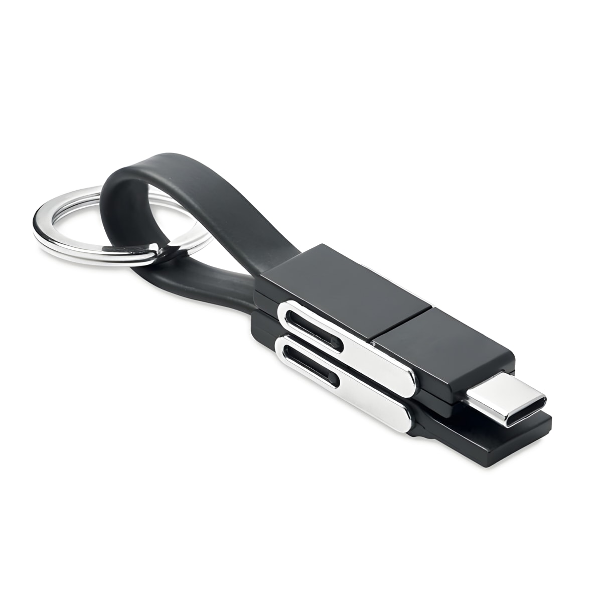 מחזיק מפתחות חכם עם כבל טעינה 4 ב-1