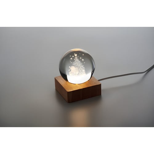 מנורת סנטה עם תפילת זכוכית לאורות חג המולד