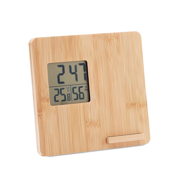Smart Bamboo Wireless Charger with Time Display