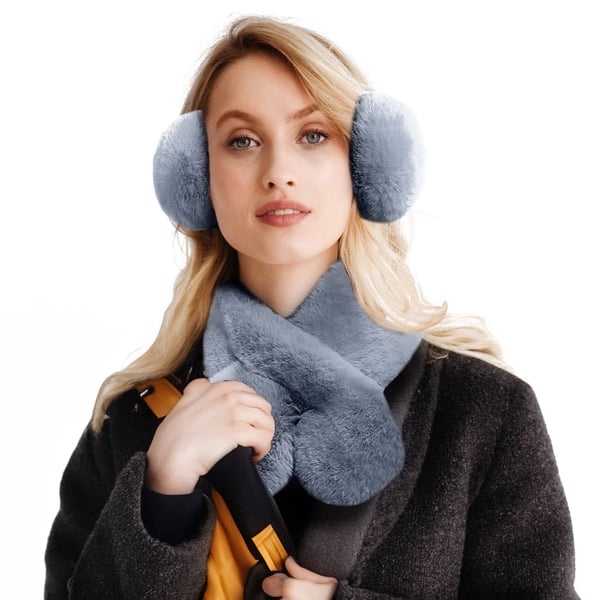 Icelandic Fur Scarf and Ear Warmer Set