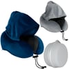 Travel Neck Pillow with Memory Foam and Hoodie in PVC Case