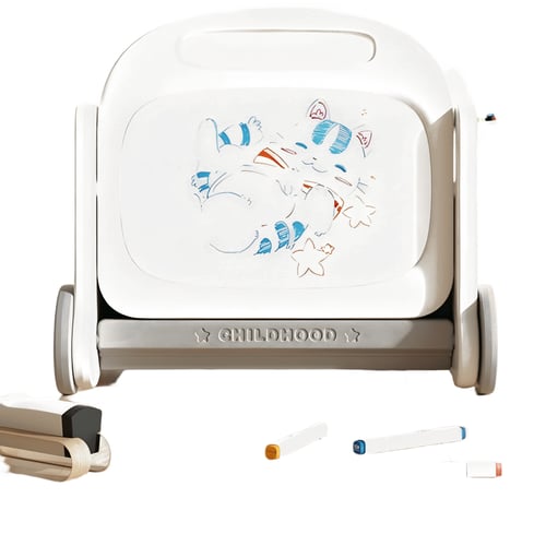 הליכון לקטנטנים עם לוח מחיק וארגז משחקים