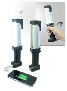 פנס COB חזק ומטען נייד 4000mAh עם מגנט ומתלה