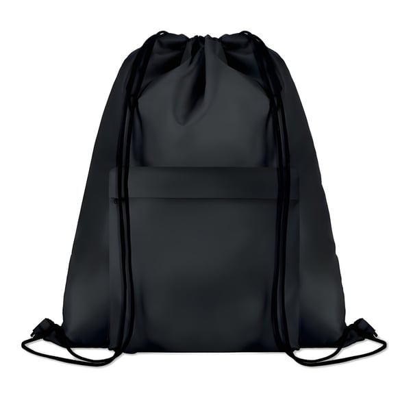Large Polyester Drawstring Bag with Secure Front Pocket