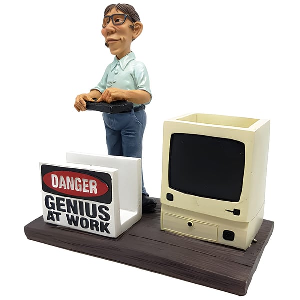 Integrated 'Tech Genius' Desktop Stand with Pen Holder and Business Card Holder