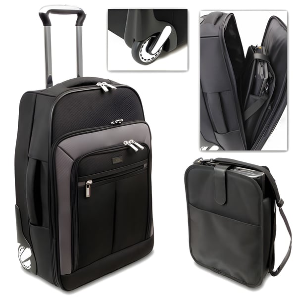 מארז עסקי נסיעות: מזוודת עליה למטוס עם תיק מחשב נשלף