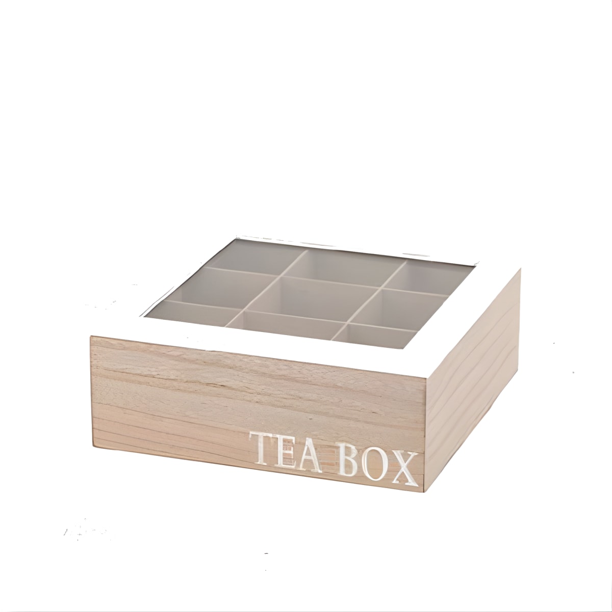 קופסת תה עץ מעוצבת עם מספר מקטעים