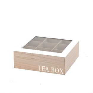קופסת תה עץ מעוצבת עם מספר מקטעים