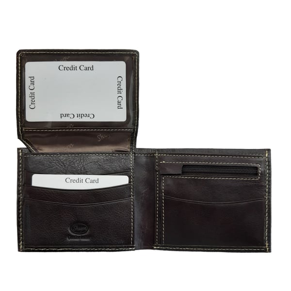 Men's Leather Wallet with Multiple Compartments