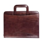 תיק מסמכים מעור A4 עם ידיות נשלפות