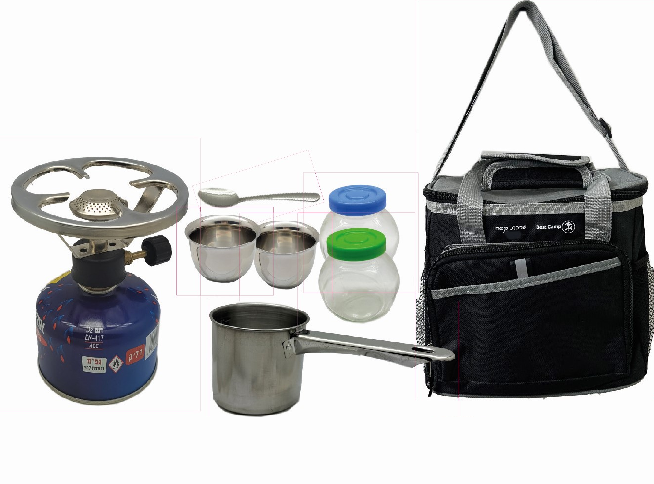 סט גזייה נייד מושלם לטיולים עם גזייה, בלון גז ועוד