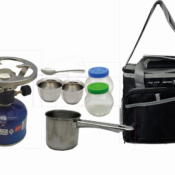 Portable Camping Stove Set with Gas Canister and Accessories