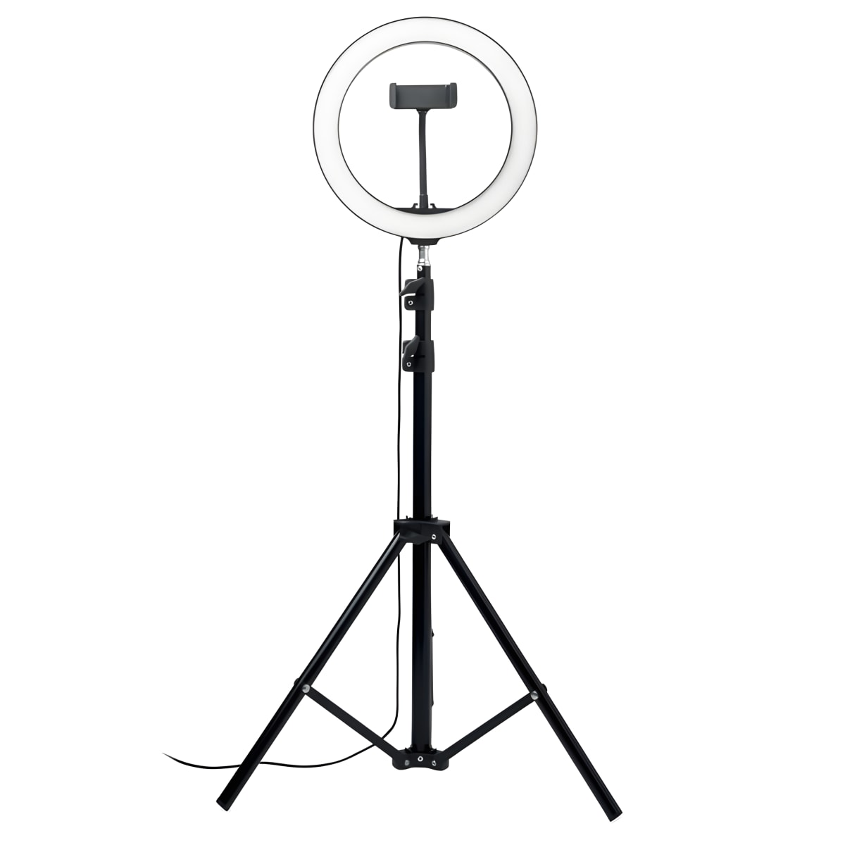 טבעת LED לסלפי 26 ס"מ עם חצובה ומחזיק טלפון