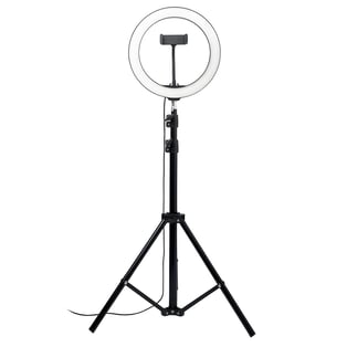 טבעת LED לסלפי 26 ס"מ עם חצובה ומחזיק טלפון