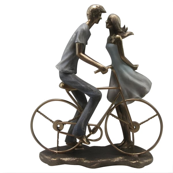 Couple Riding Bicycle Statue