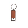 Metal Keychain with Bottle Opener and Bamboo
