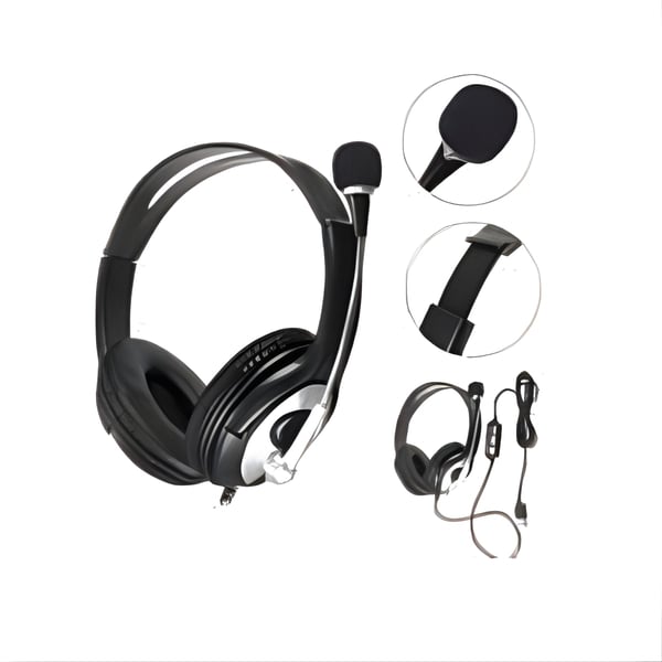 USB Headphones with Built-in Microphone