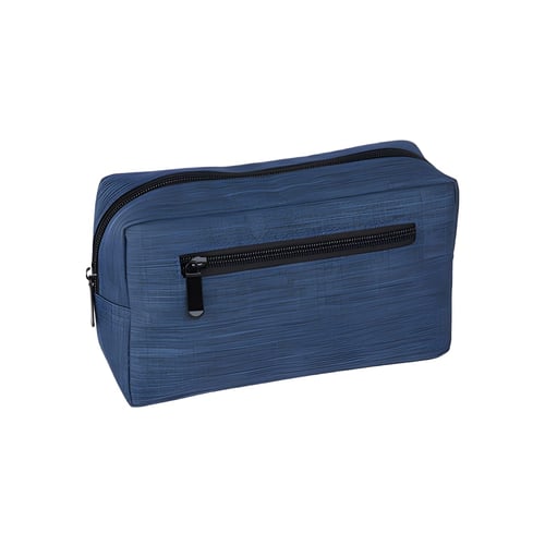 תיק כלי רחצה עם כיס רוכסן קדמי - לבחירה בצבעים אפור וכחול
