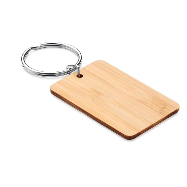 Handmade Rectangular Bamboo Keychain