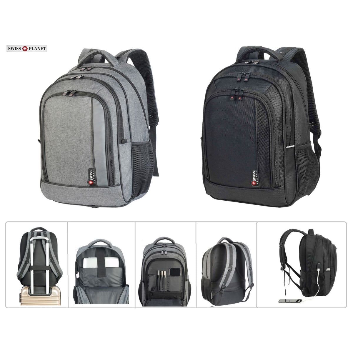 תיק גב SWISS איכותי ועמיד למחשב נייד עד 15.6 אינץ' - דגם FRANK