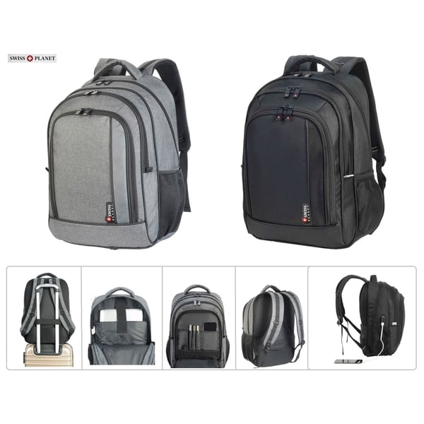 תיק גב SWISS איכותי ועמיד למחשב נייד עד 15.6 אינץ' - דגם FRANK