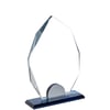 Crystal Glass Award Plaque with Removable Black Base
