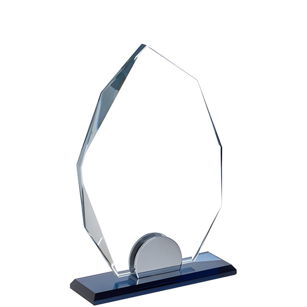 Crystal Glass Award Plaque with Removable Black Base
