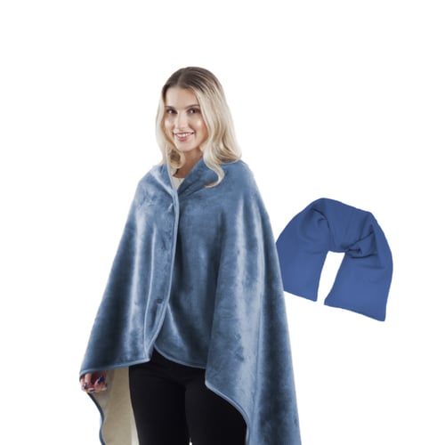 מארז חורף מחמם - כרית חימום לכתפיים וכירבולית פליז