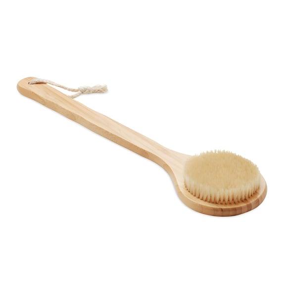 Natural Bamboo Bath Brush with Jute Rope and Nylon Bristles
