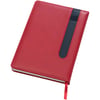 מחברת עסקים A5 עם מקום לעט בחזית - אדום