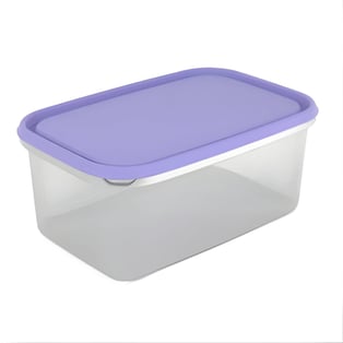 קופסת אחסון 4.4 ליטר 'ענבר' מרובעת עם מכסה דקורטיבי