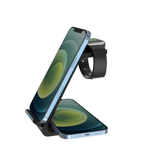 תחנת טעינה אלחוטית מהירה 3 ב-1 לנייד, שעון חכם ואוזניות