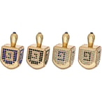 סביבון מתכת נ.ג.ה.פ עם אבנים 4 ס"מ - זהב/כסף