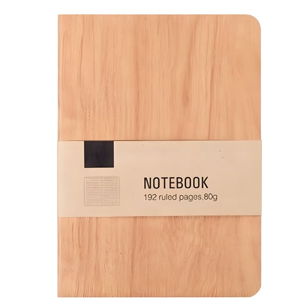 מחברת PU רכה מעוצבת במראה עץ יוקרתי