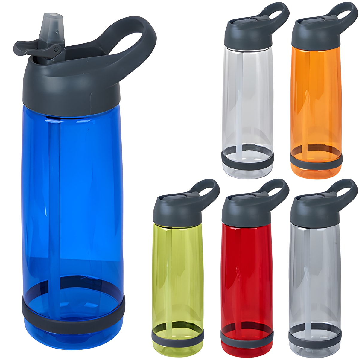 בקבוק ספורט פלסטי 800 מ"ל עם פיה נשלפת מבית H2O-Pro